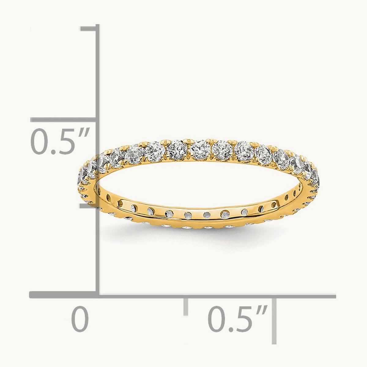 Polished U Shared Prong 1/2ct Diamond Eternity Band