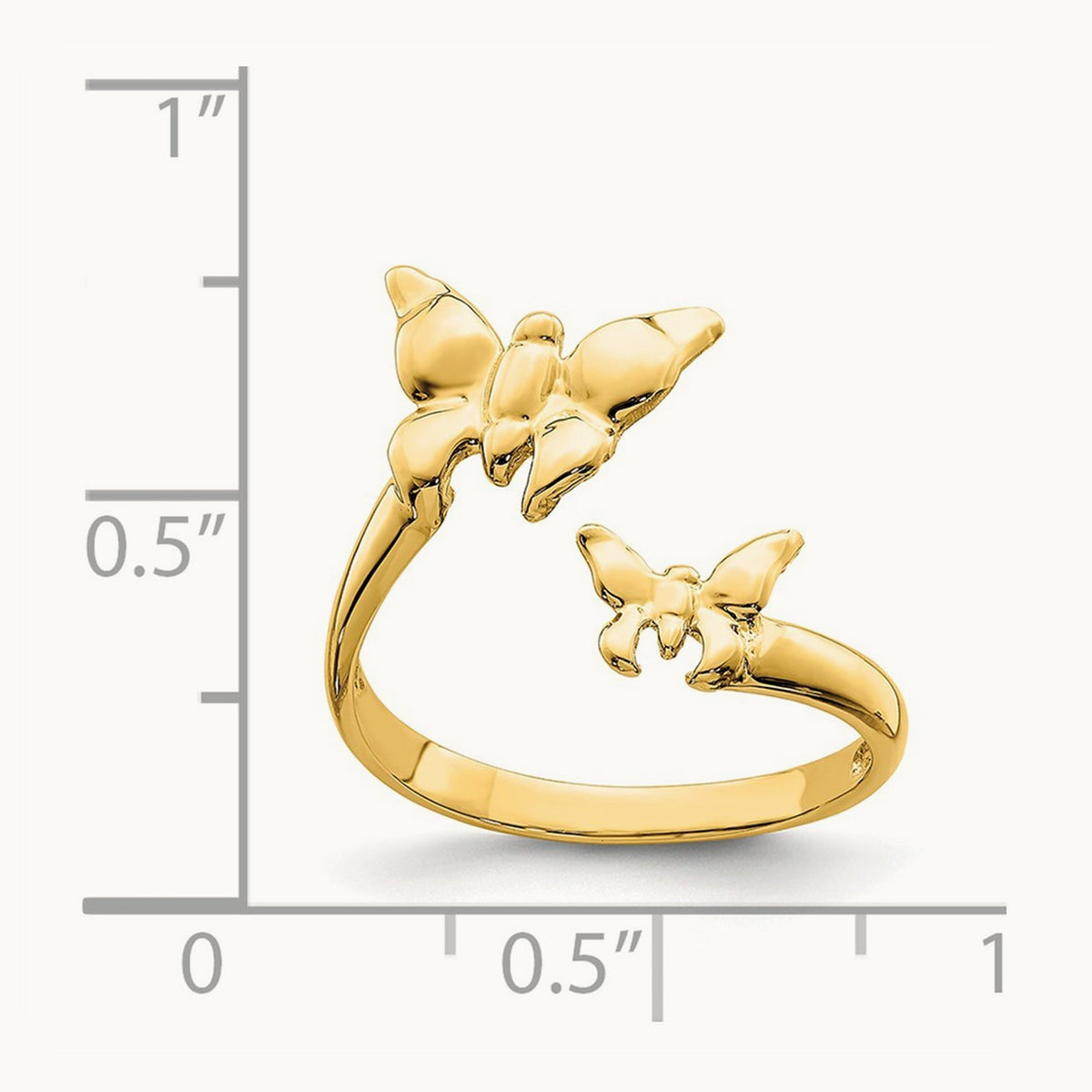 Polished Butterfly Toe Ring, 14K