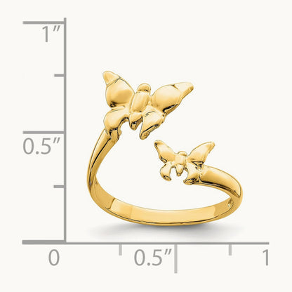 Polished Butterfly Toe Ring, 14K