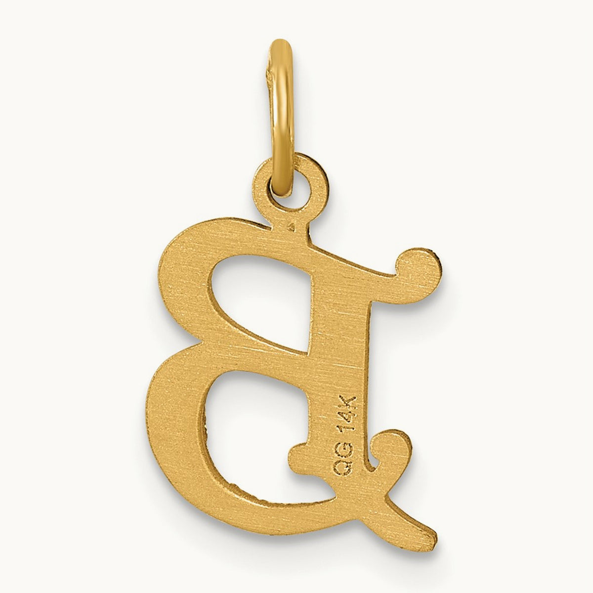 Diamond-cut Initial Charm — 14K Yellow Gold, B
