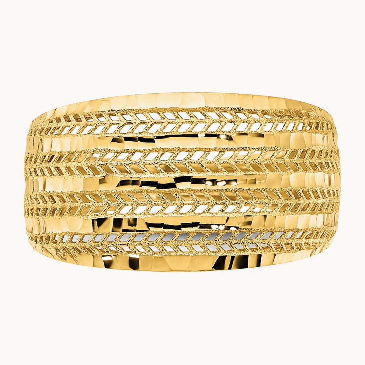Polished Fancy Ring, 14K