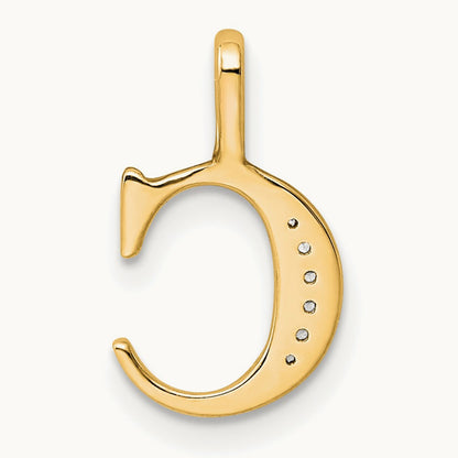 Diamond Letter C Initial Pendant, 14K