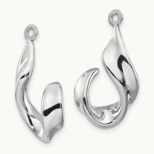 Twisted J Earring Jackets, 14K White Gold