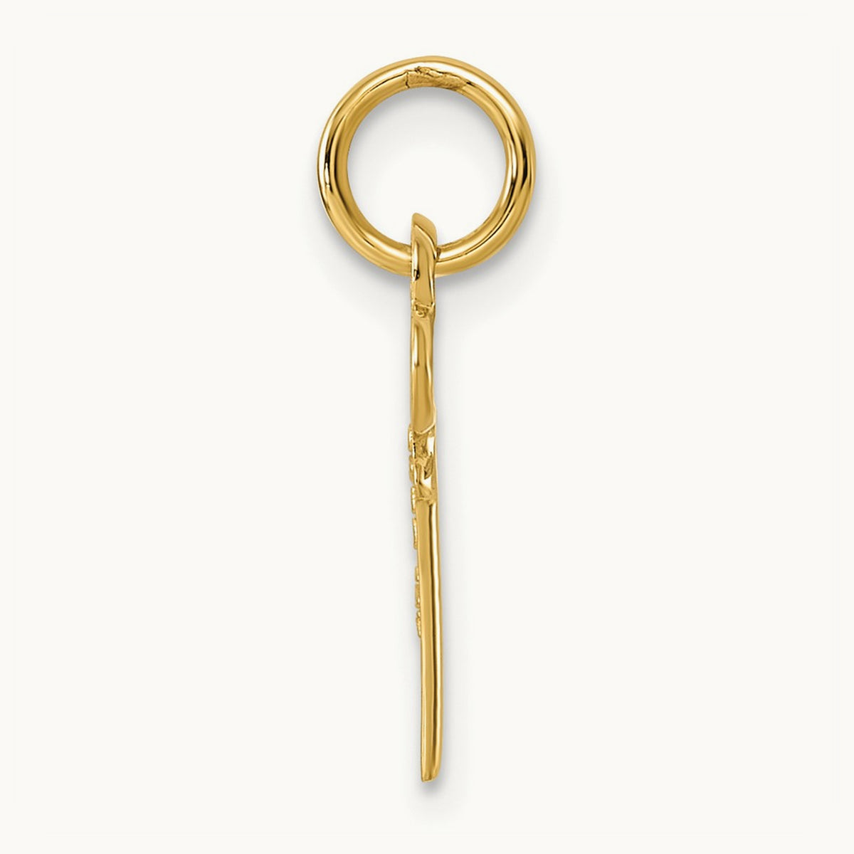 Key Initial Charm — 14K Yellow Gold, C