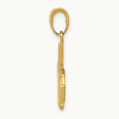 Solid Open-Backed Soccer Shoe and Ball Pendant, 14K