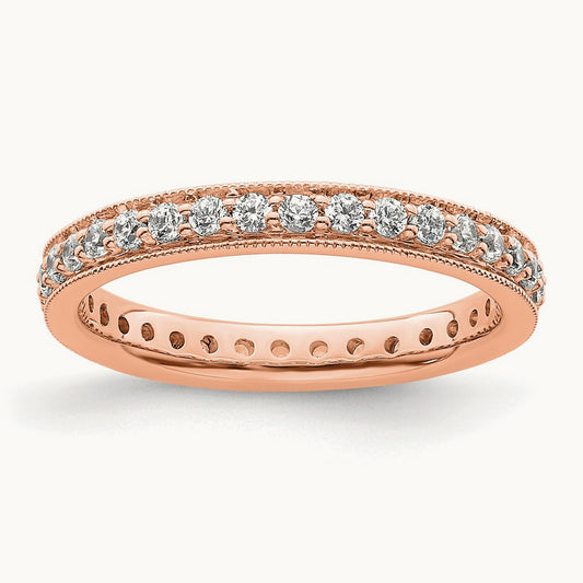 Polished Round 1/2 CT Vintage Diamond Eternity Band