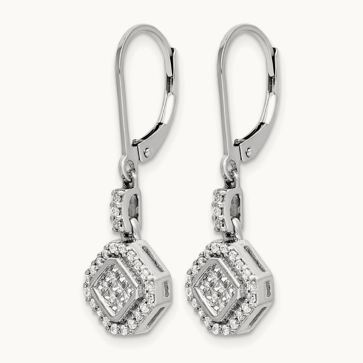 Diamond Leverback Earrings — photo set