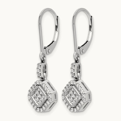 Diamond Leverback Earrings — photo set