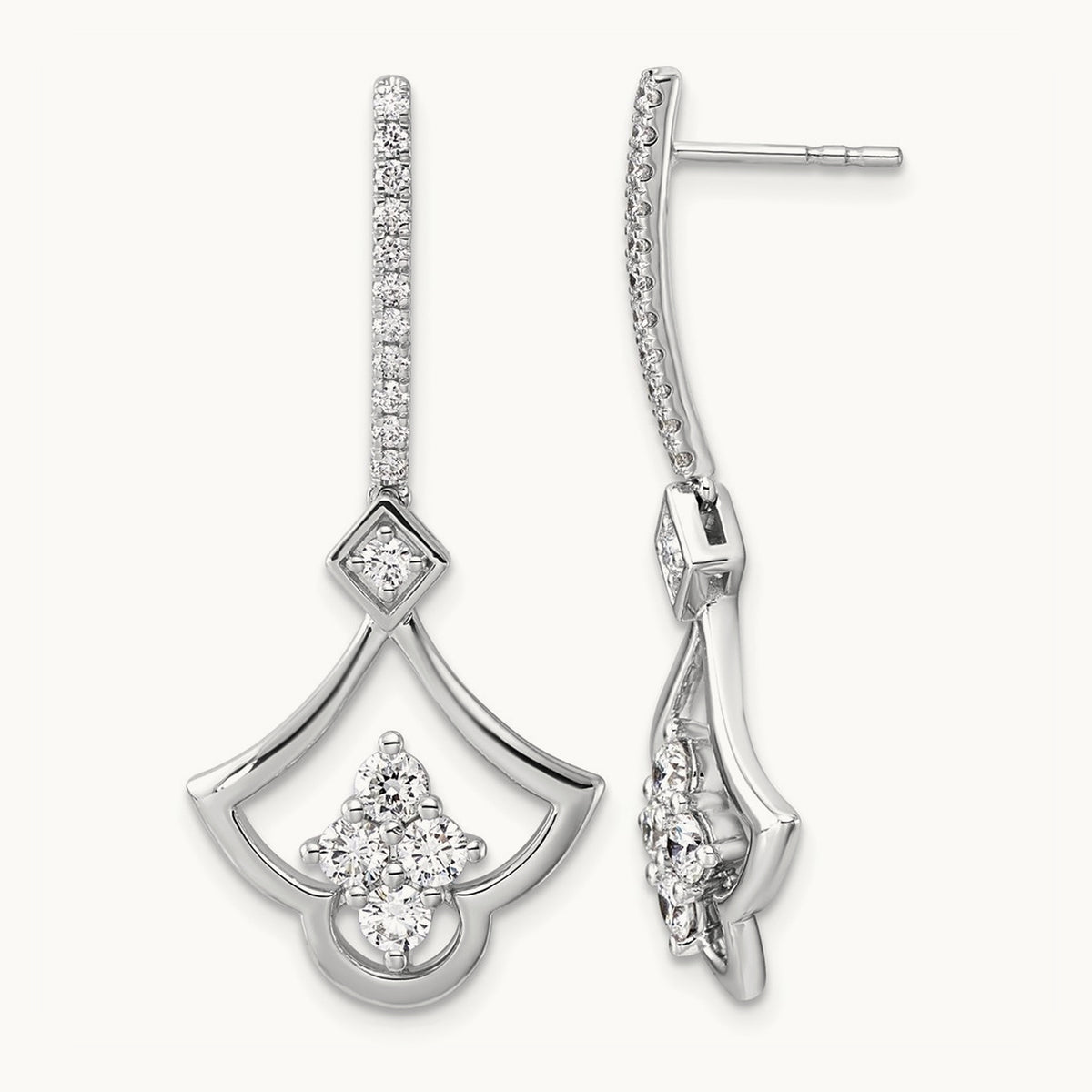 Post Dangle Earrings, 1.00-1.50 ct tw Lab-Grown Diamond