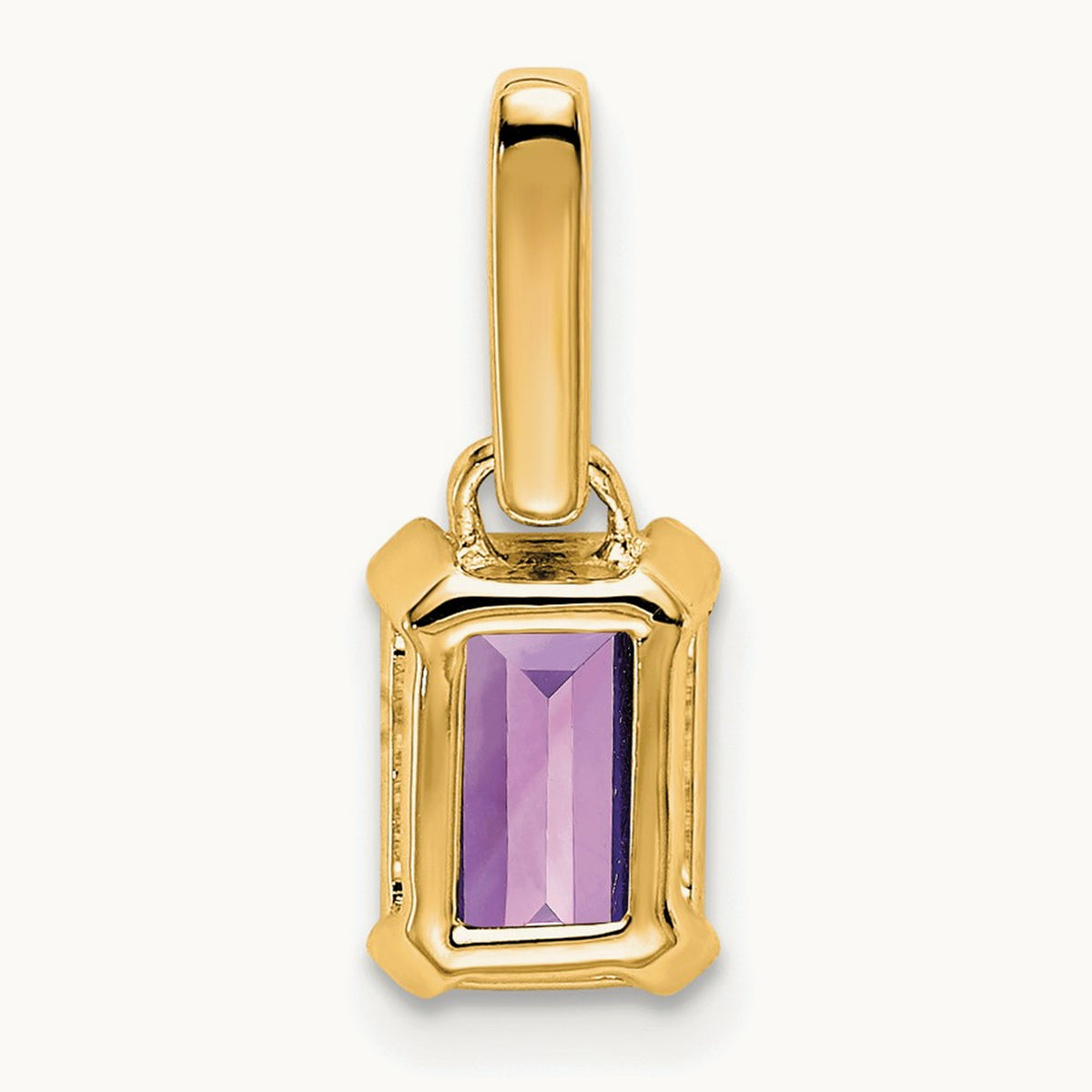 Amethyst and Diamond Pendant — 14K Yellow Gold