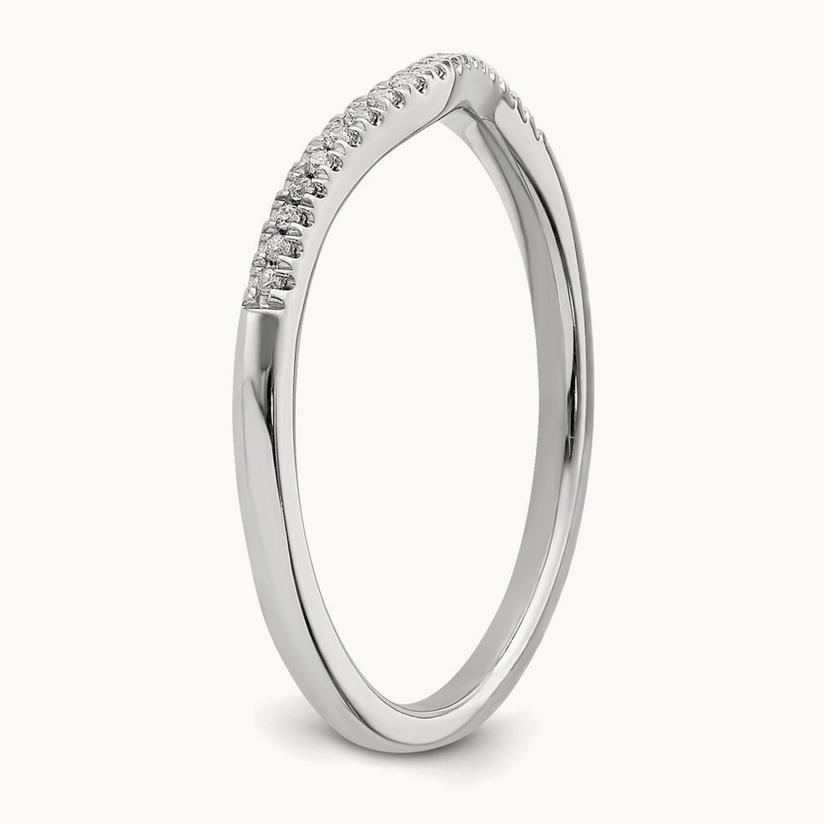 Diamond Contoured Wedding Band, 14K Rose Gold