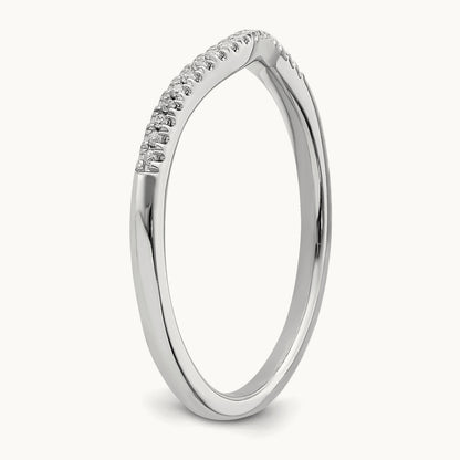 Diamond Contoured Wedding Band, 14K Rose Gold