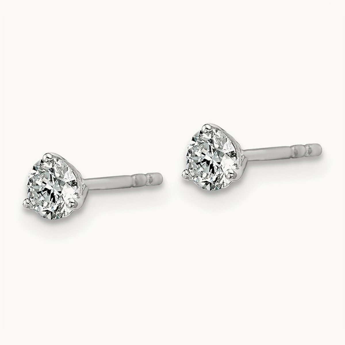 Round Stud Earrings, 0.10-6.00 ct tw Lab-Grown Diamond — 1/2 ct, 18K White Gold