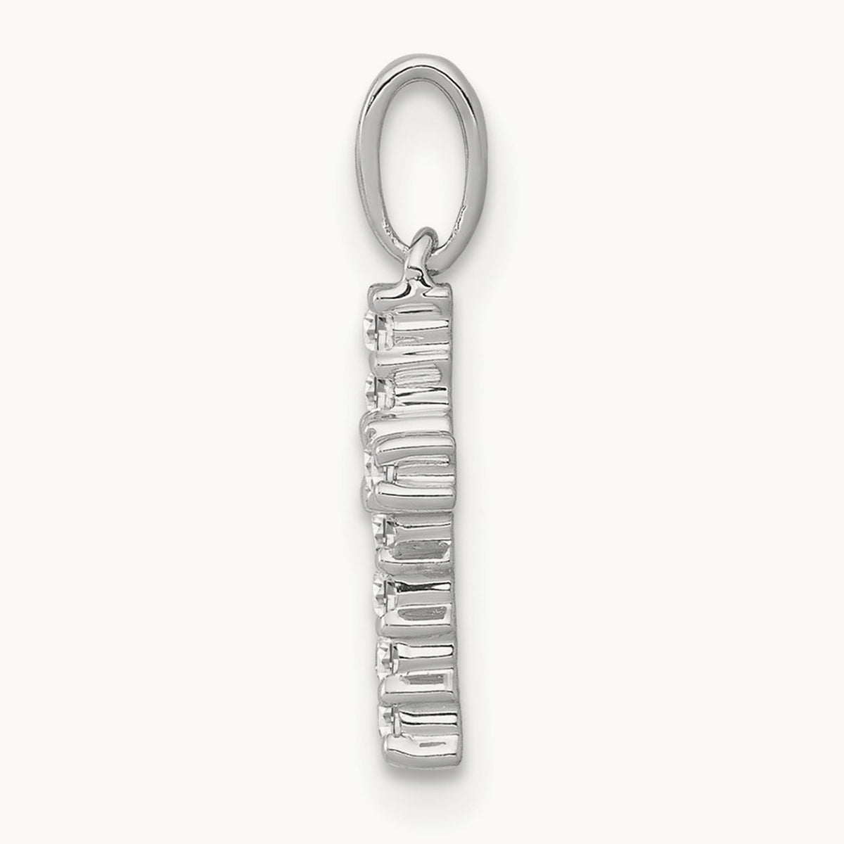 Latin Cross Pendant, 0.10 ct tw Lab-Grown Diamond — 14K White Gold