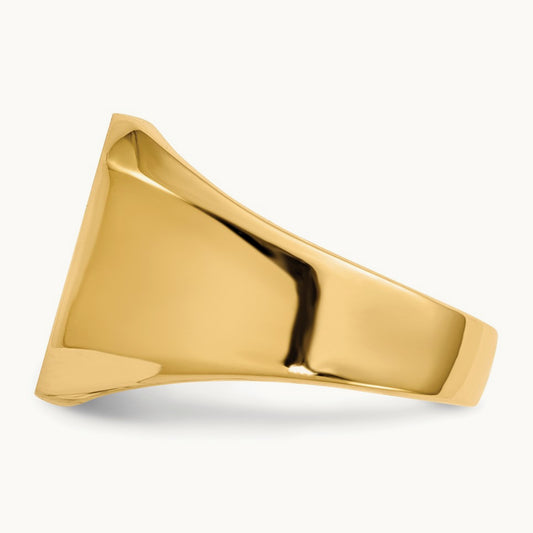 13.0x15. Closed Back Mens Signet Ring, 5mm, 14K