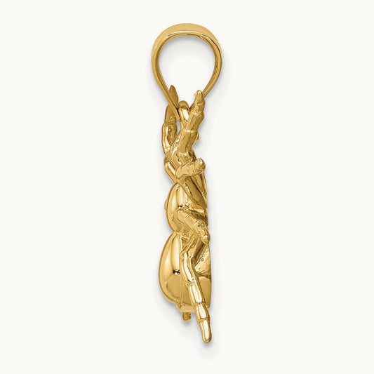 Polished Spider Pendant, 14K