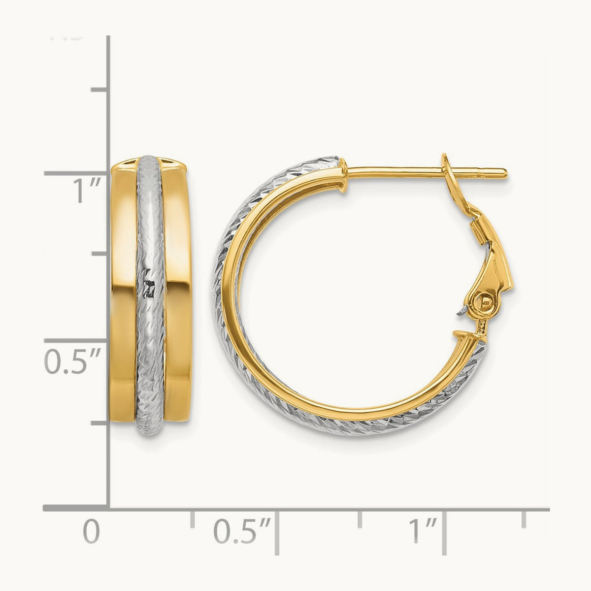 Polished Diamond-Cut Hoop Earrings — photo set