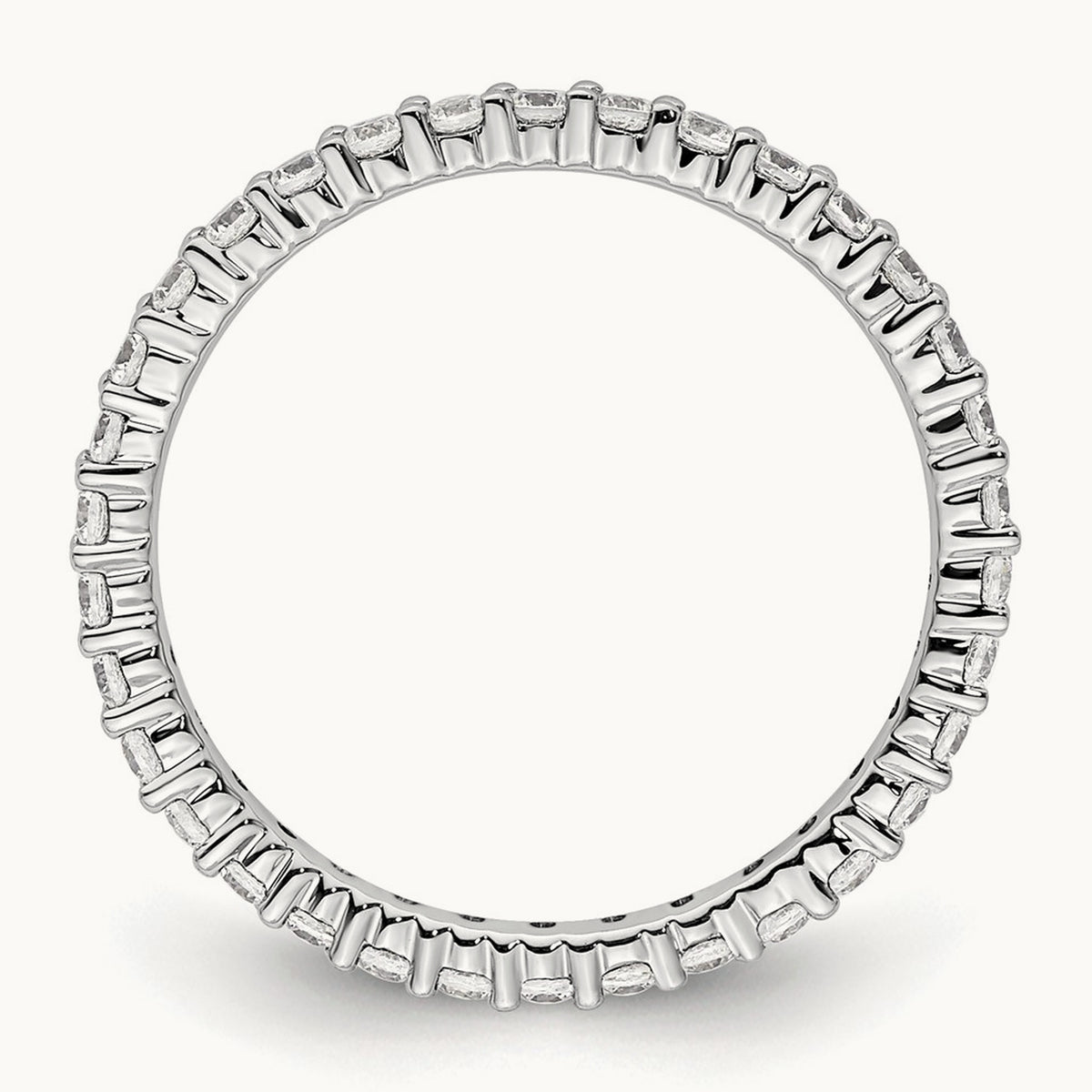 Polished Shared Prong Diamond Eternity Band — 14K White Gold, 0.5 ct (2)