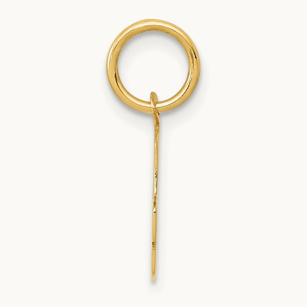 Small Block Initial Charm — 14K Yellow Gold, G