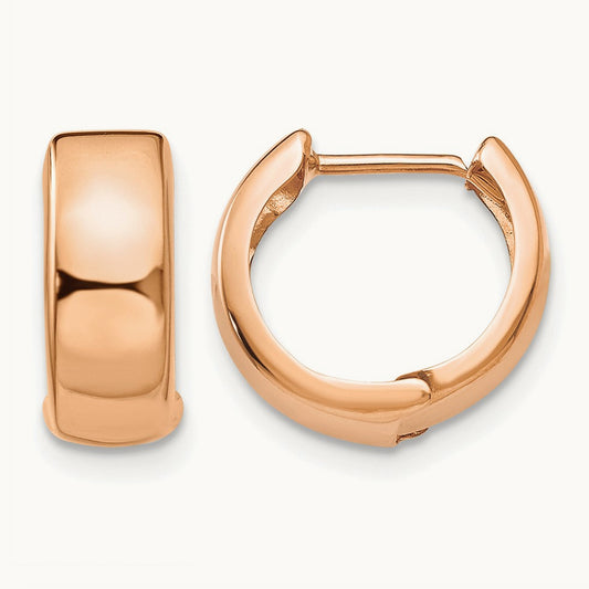 Hinged Hoop Earrings, 14K Rose Gold