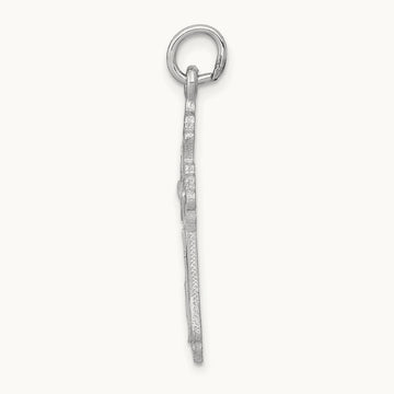 Cross Charm, 14K White Gold