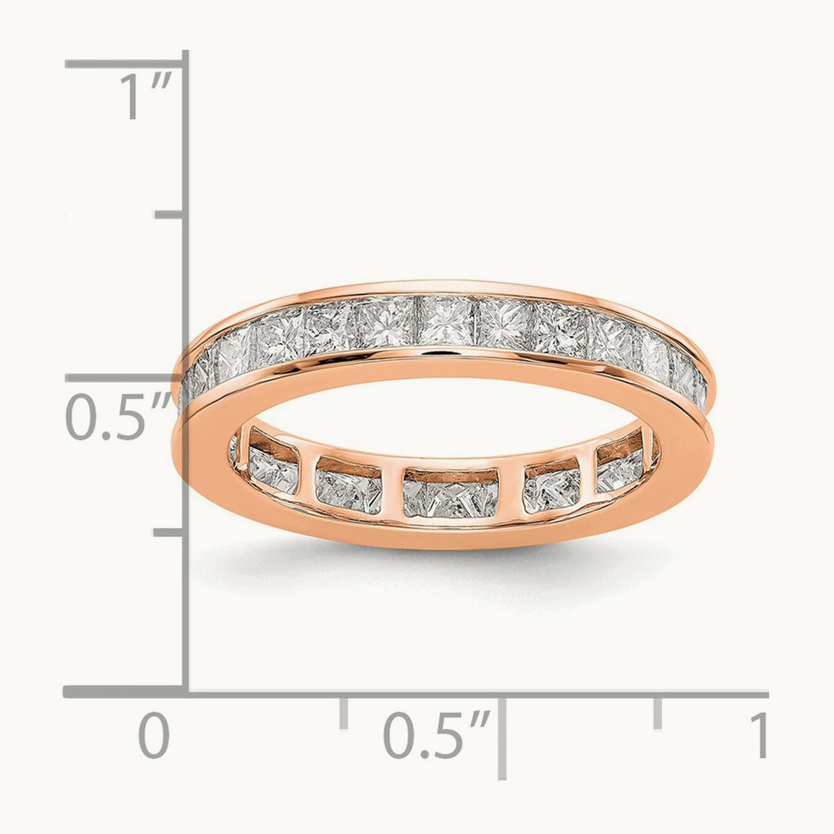 Polished Princess Channel Set Diamond Eternity Band, 2.00 ct tw — 14K Rose Gold