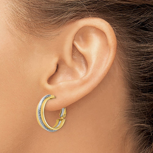 Polished Diamond-Cut Hoop Earrings — photo set