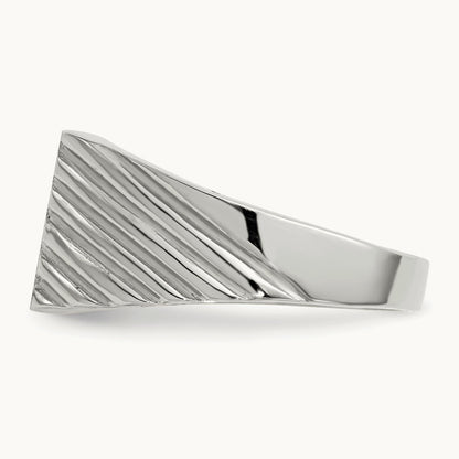 9.0x10. Closed Back Signet Ring, 0mm, 14K White Gold