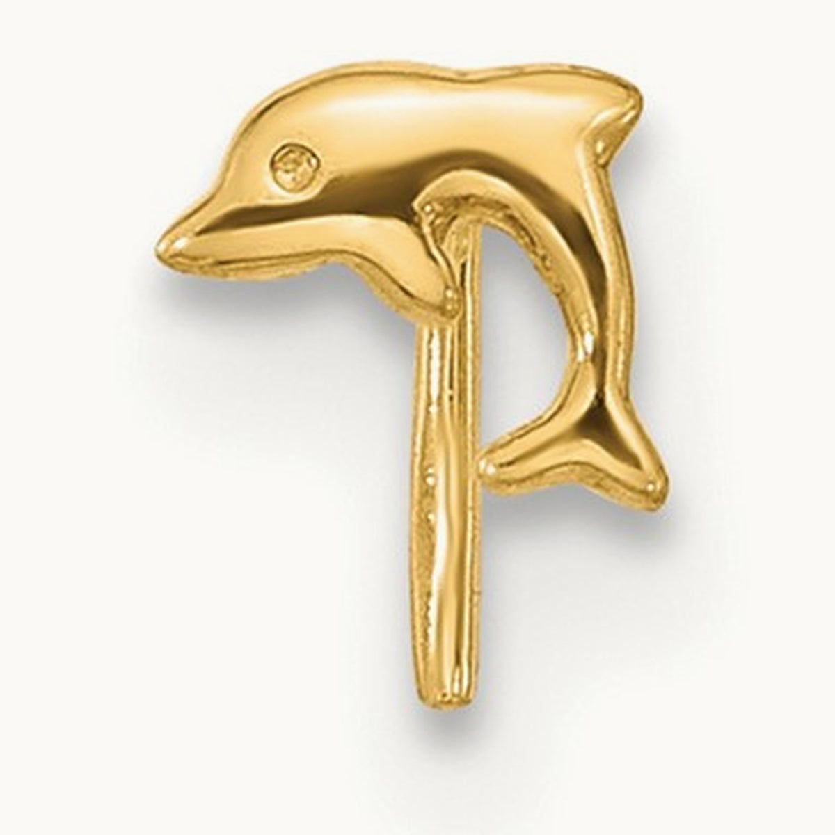 23 Gauge Dolphin Nose Ring, 14K