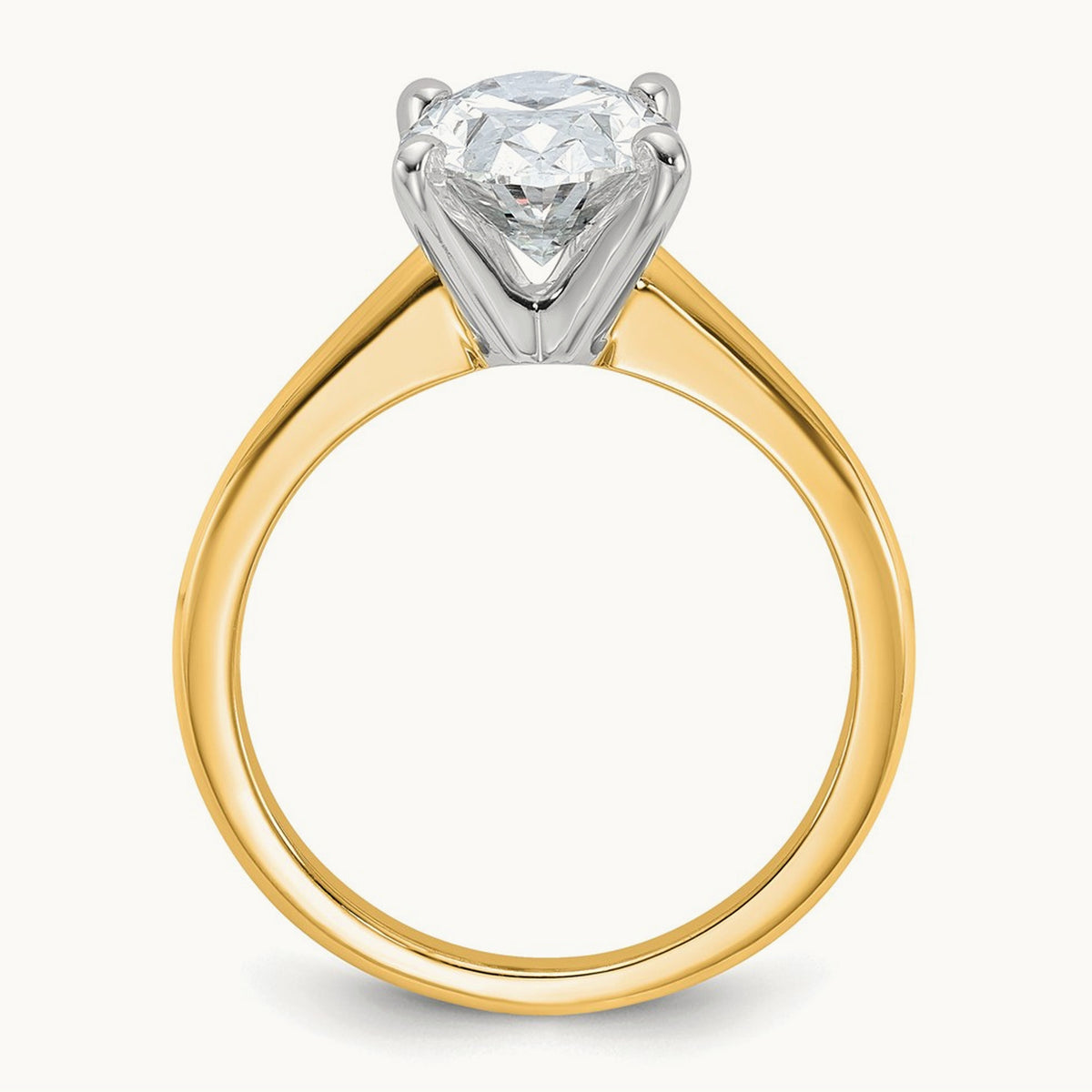 Oval Solitaire Engagement Ring, 0.50-5.00 ct tw Lab-Grown Diamond — 2 1/2 ct, 14K Two-Tone