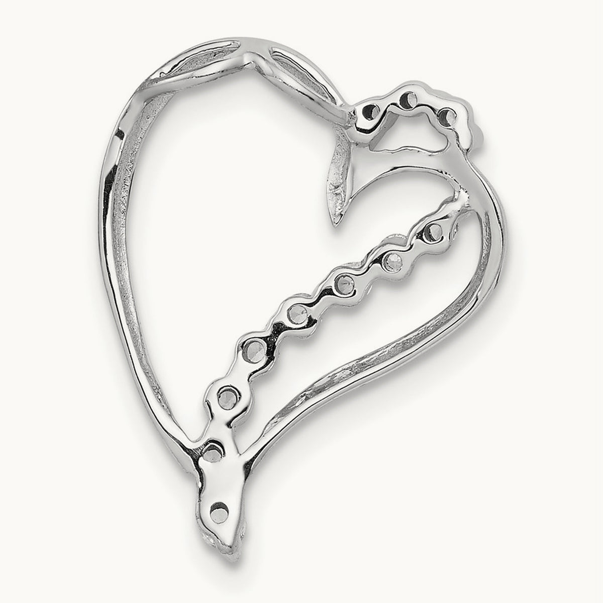 1/6ct. Diamond Heart Chain Slide — photo set