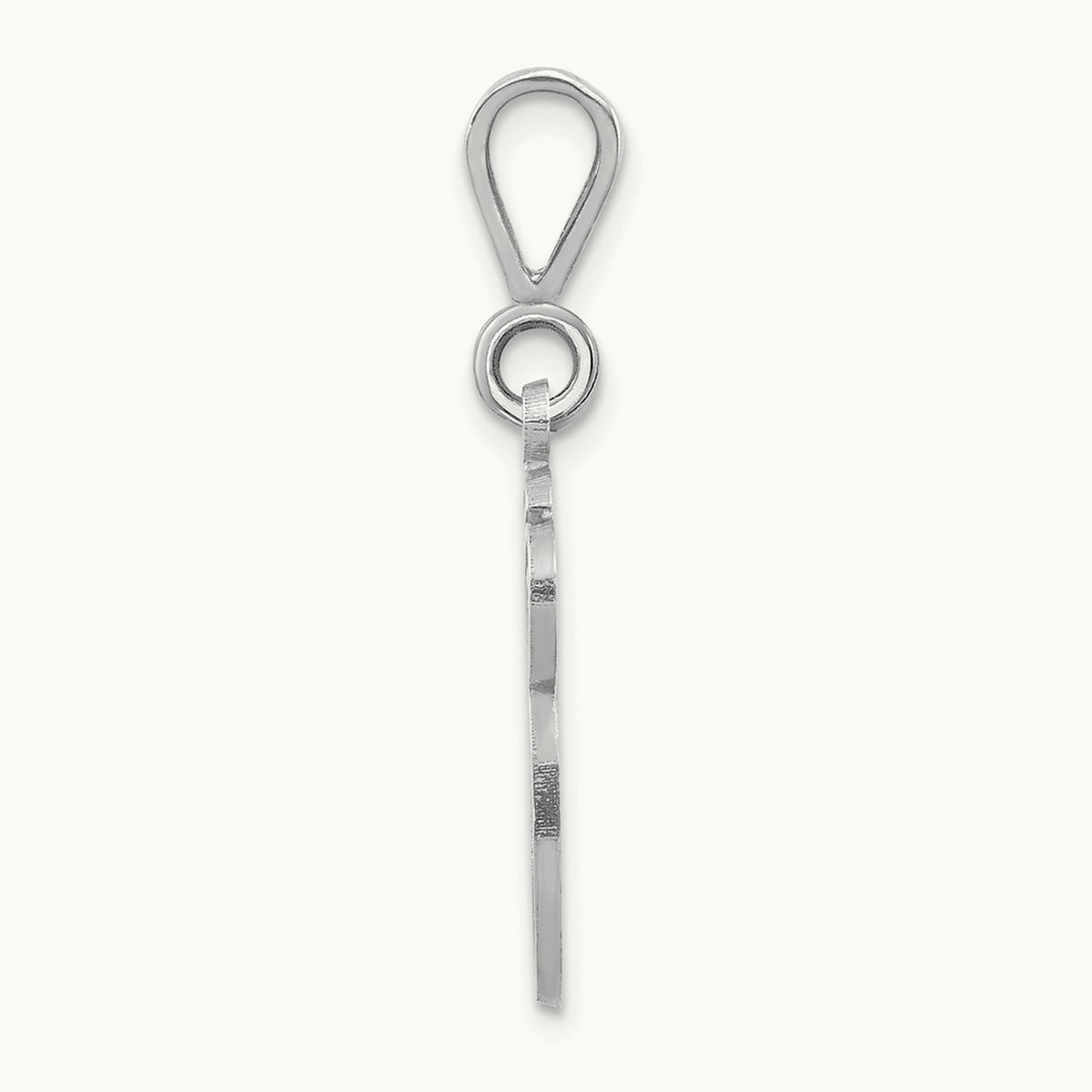 Solid Polished Script Filigree Initial Pendant — G
