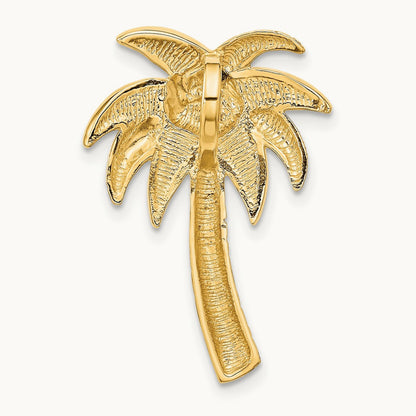 Lab Created Opal Palm Tree Slide, 14K