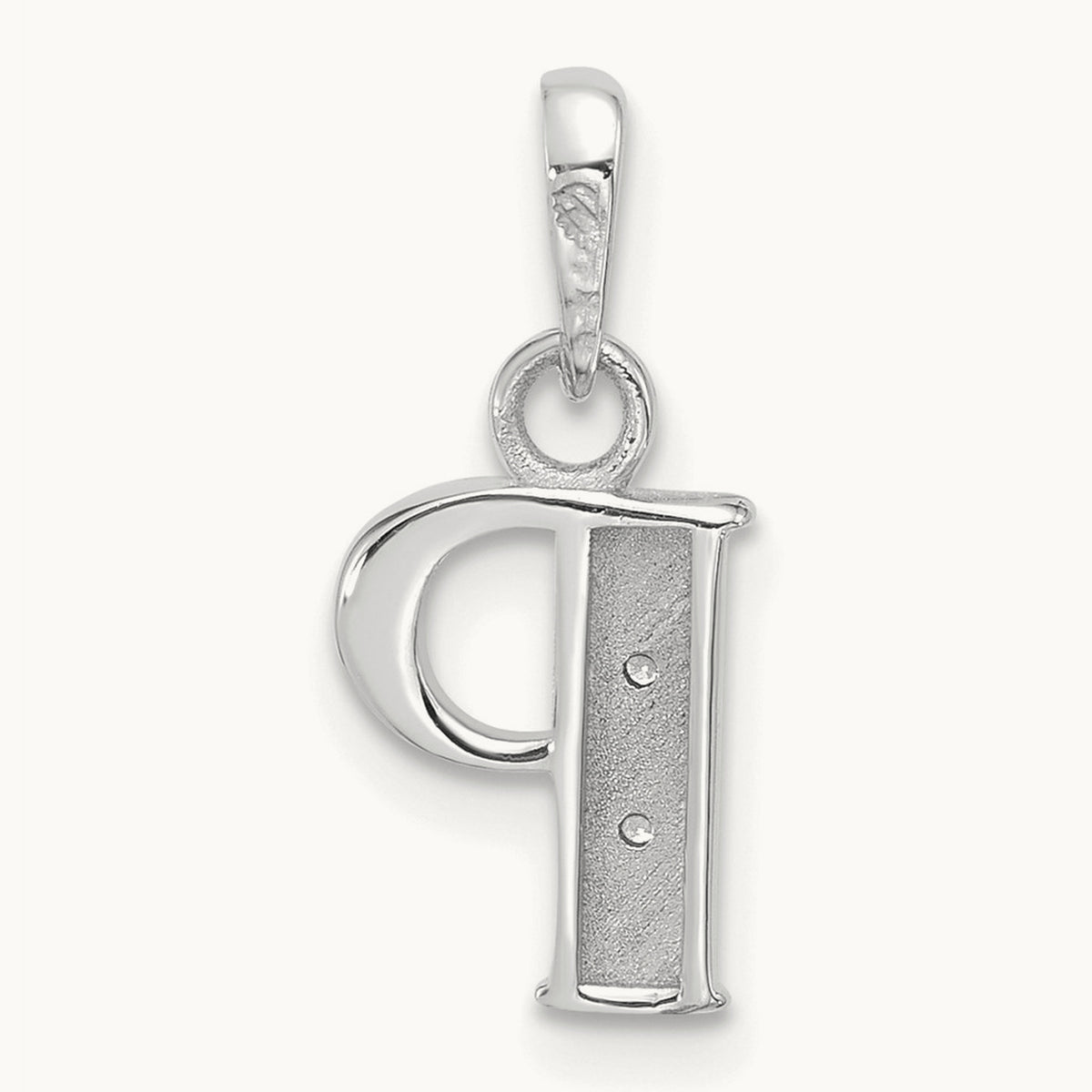 Diamond Letter P Initial Pendant, 14K White Gold