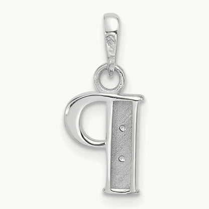 Diamond Letter P Initial Pendant, 14K White Gold