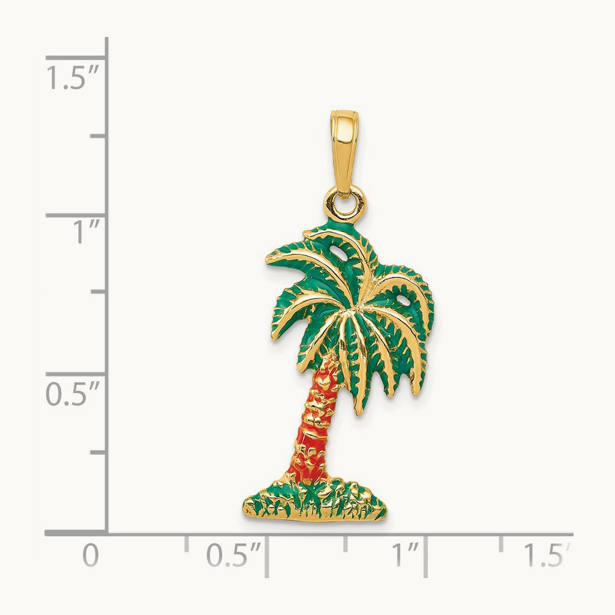 Enameled Palm Tree Pendant — photo set