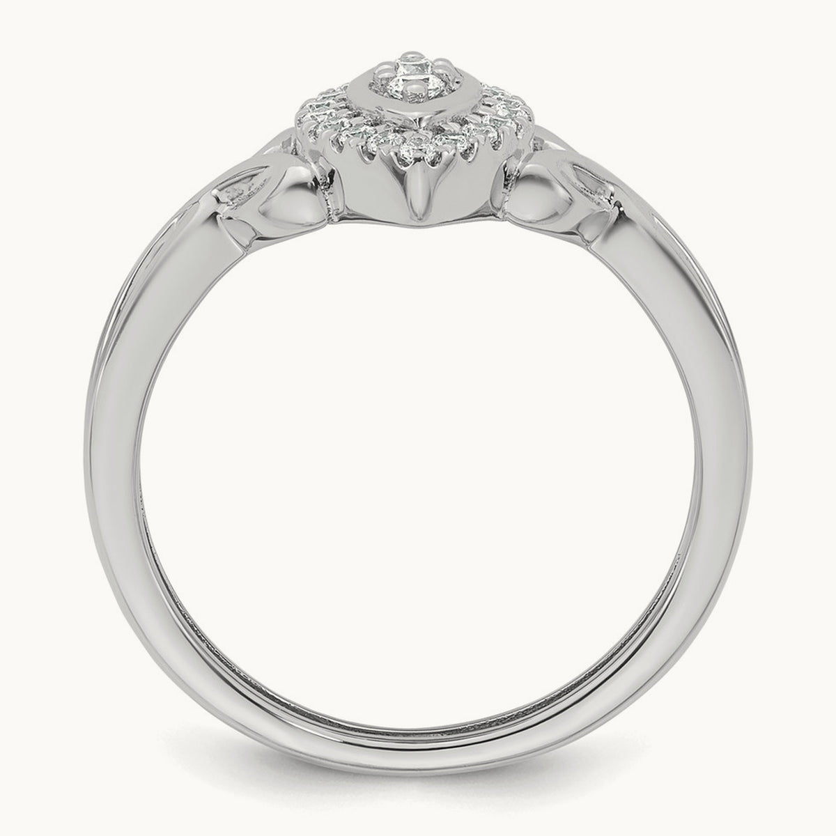Complete Diamond Marquise Cluster Engagement Ring — 14K White Gold