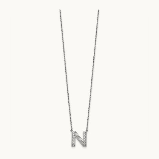 Initial N Necklace, 0.25 ct tw Lab-Grown Diamond