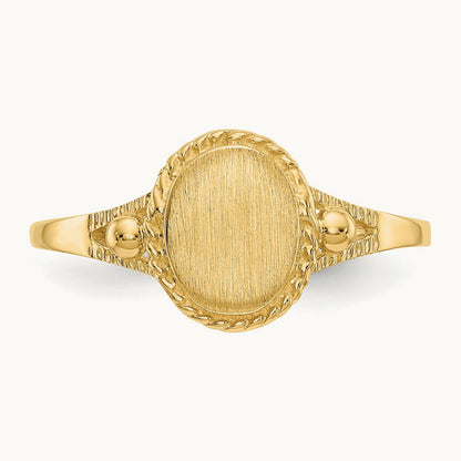 Childs Fancy Signet Ring, 14K