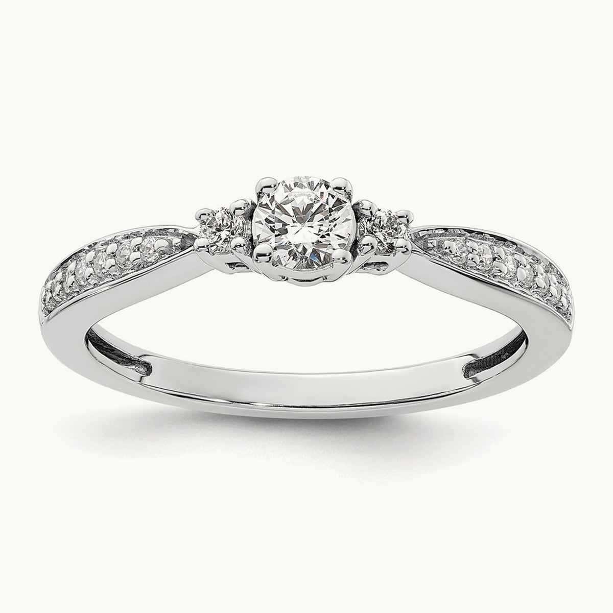 Petite Engagement Ring — 10K White Gold, 7