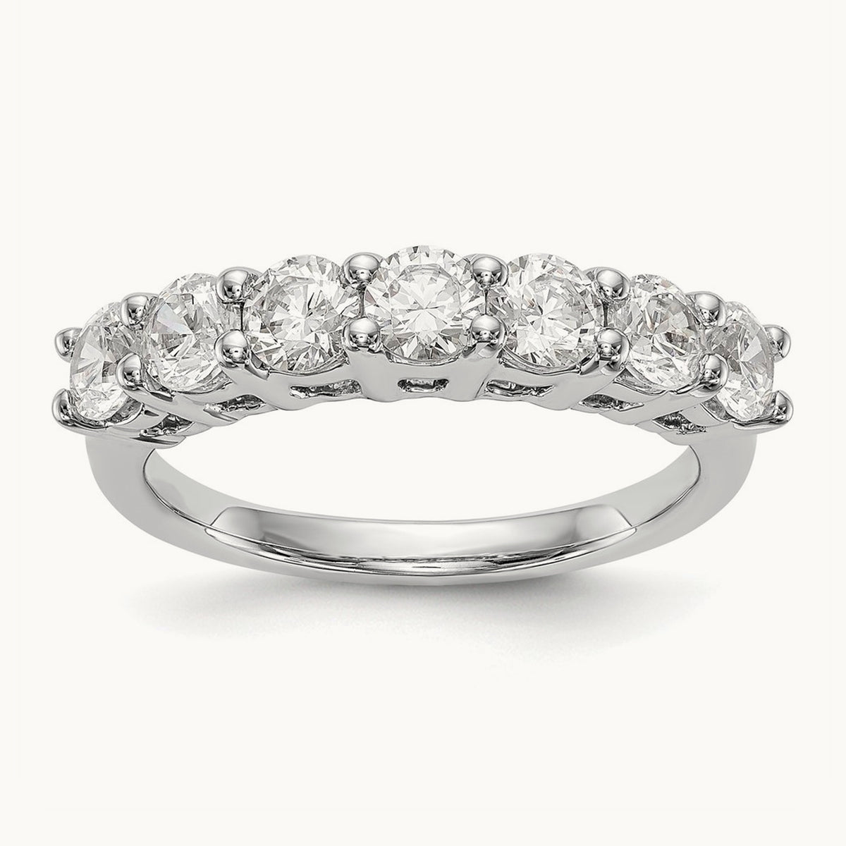 7-Stone Diamond Band, 14K White Gold