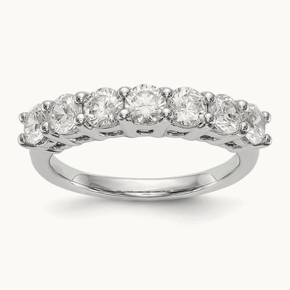 7-Stone Diamond Band, 14K White Gold