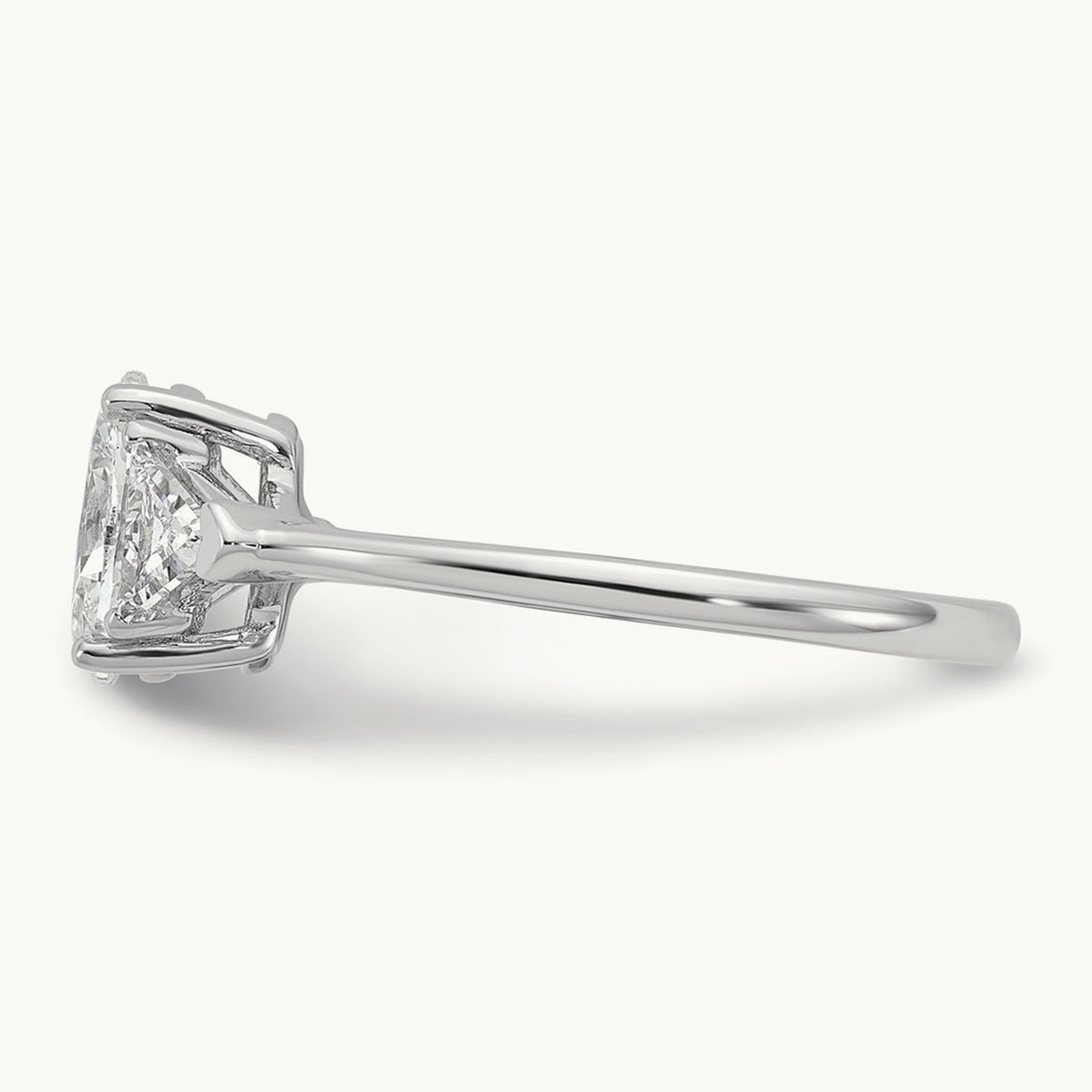 Oval & Trillion 3 Stone Engagement Ring, 1.50-4.00 ct tw Lab-Grown Diamond — 1 1/2 ct, 14K White Gold