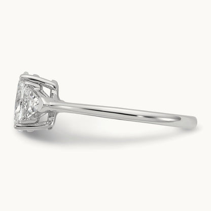 Oval & Trillion 3 Stone Engagement Ring, 1.50-4.00 ct tw Lab-Grown Diamond — 1 1/2 ct, 14K White Gold