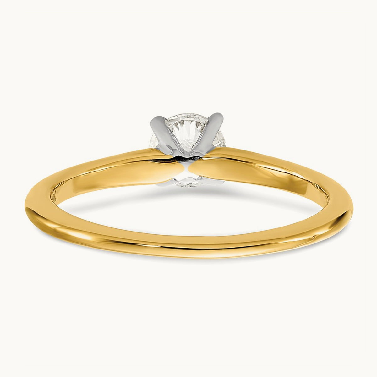 Round Solitaire Engagement Ring, 0.25-5.00 ct tw Lab-Grown Diamond — 1/2 ct, 14K Two-Tone