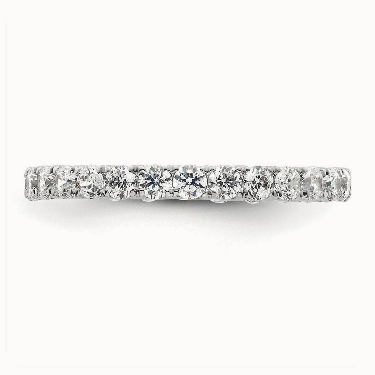 Polished U Shared Prong Diamond Eternity Band, 1.00 ct tw — 14K White Gold