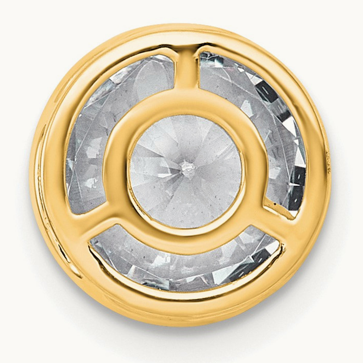 Round Bezel Set Chain Slide Pendant, 0.25-3.00 ct tw Lab-Grown Diamond — 3 ct, 14K Yellow Gold