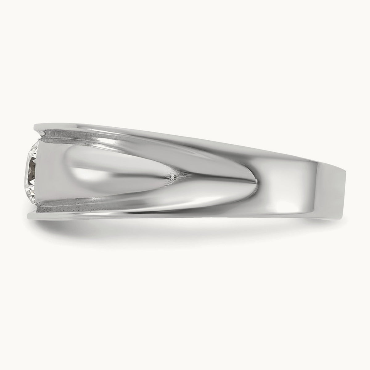 IB Goodman Mens Polished Complete 1/2ct Diamond Ring, 14K White Gold