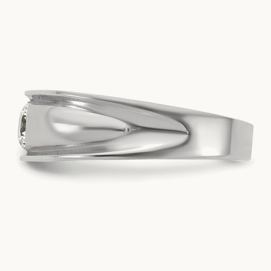 IB Goodman Mens Polished Complete 1/2ct Diamond Ring, 14K White Gold