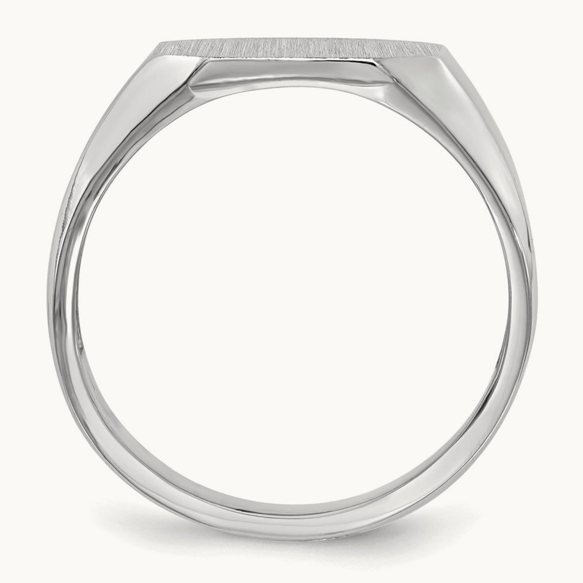 12.5x11. Open Back Signet Ring, 5mm, 14K White Gold